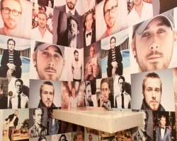 The women's bathroom of a sushi restaurant called Bang Bang in San Diego is entirely covered with his photos The women's bathroom of a sushi restaurant called Bang Bang in San Diego is entirely covered with his photos.